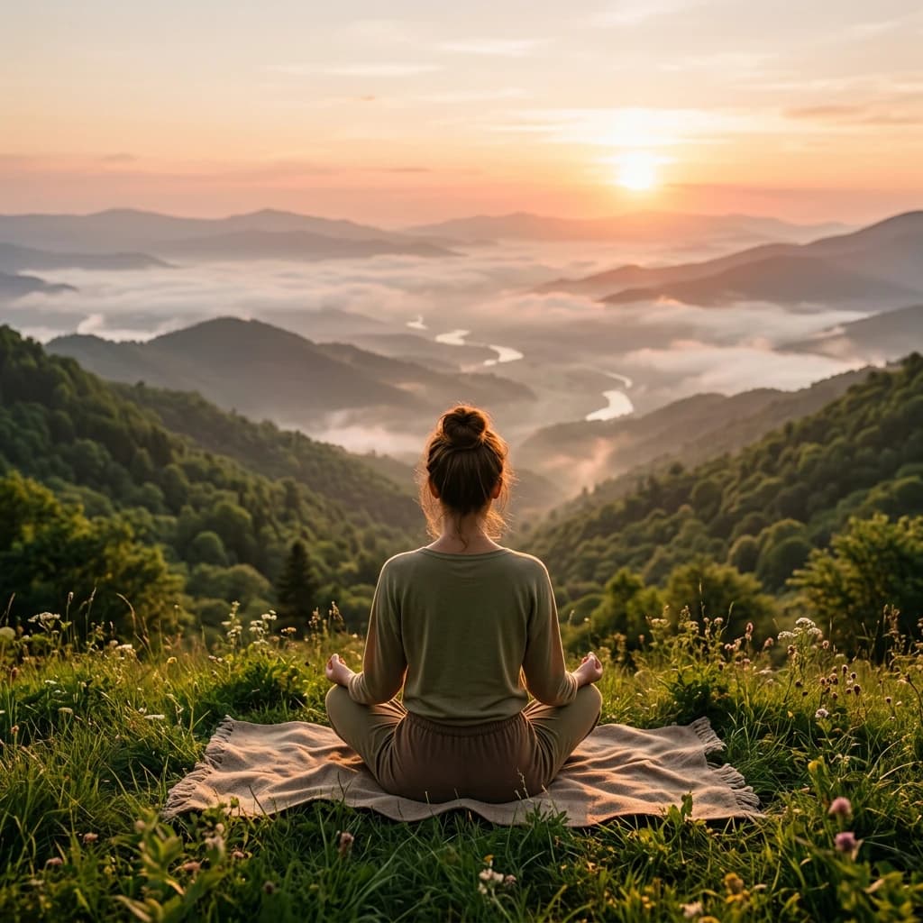 A private moment of deep meditation in morning light